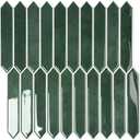 10-Sheet Peel and Stick Backsplash Tile, Self-Adhesive Green Long Hexagon Wall Tiles, Stick on Backsplash for Kitchen, Bathroom, Fireplace, RV, Thicker Design(12"12").