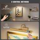 15.7'' Picture Lights for Wall with Motion Sensor, 9000mAh Rechargeable Battery Operated Poster Lights for Paintings, Portraits, Wall Decor, Gold