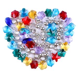 60 Pieces Assorted European Beads with Plating Silver Metal Alloy Rhinestone Large Hole Spacer Beads for DIY Charm Bracelet Jewelry Making (Black)