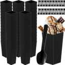 200 Pcs Black Dessert Cups with Spoons Small Plastic Goblets Disposable Parfait Charcuterie Cups Pudding, Mousse Set for Party(3 oz, Square)