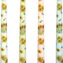 4-Pack Printed Taper Candles Unscented - Dripless & Smokeless 7-Hour Burn - 10" Hand-Poured Candles with Sunflower Design for Dining, Weddings (White/Pastel Yellow/Pink/Blue)