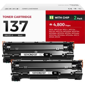 137 Toner Cartridge Black 2-Pack Replacement for Canon 137 CRG-137 for ImageCLASS LBP151dw D570 MF236n MF247dw MF249dw MF232w MF242dw MF244dw MF216n MF227dw MF212w MF210 MF220 MF230 MF240 Printer Ink