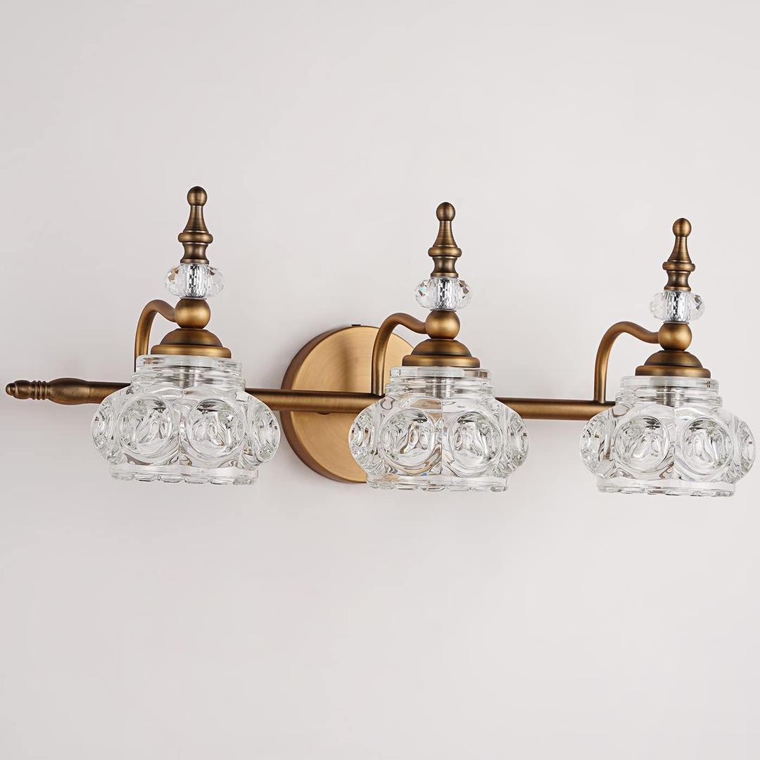 Vintage Brass Vanity Light Fixtures - Bathroom Lighting
