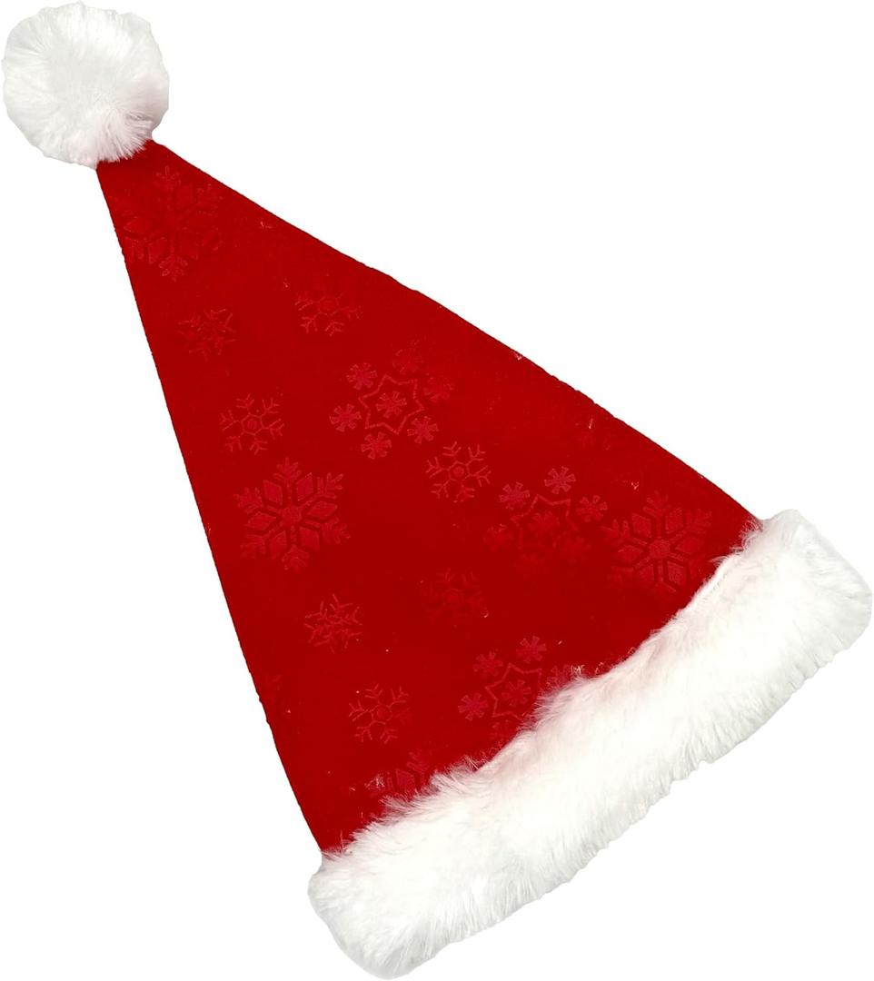 Rocky Mountain Goods Classic Red & White Santa Hat - Christmas Hat - Adult Size - Unisex - Soft Red w/White Faux Fur