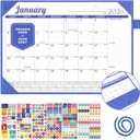Ospelelf Desk Calendar 2026-2027 Wall Monthly Planner 12"x17" Leather Pad with Protective Cover 18 Months January 2026 - June 2027 Blue