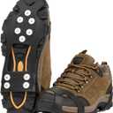 Ice Cleats crampons for Shoes and Boots, Ice Snow Grips for Winter Walking Traction, Anti-Slip Ice Traction Cleats with 10 Steel Studs Crampons Gripper Spikes for Shoes Men Women (Small)