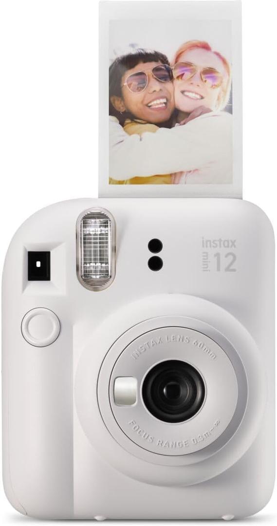 Fujifilm Instax Mini 12 Instant Film Camera, Clay White, Compact 