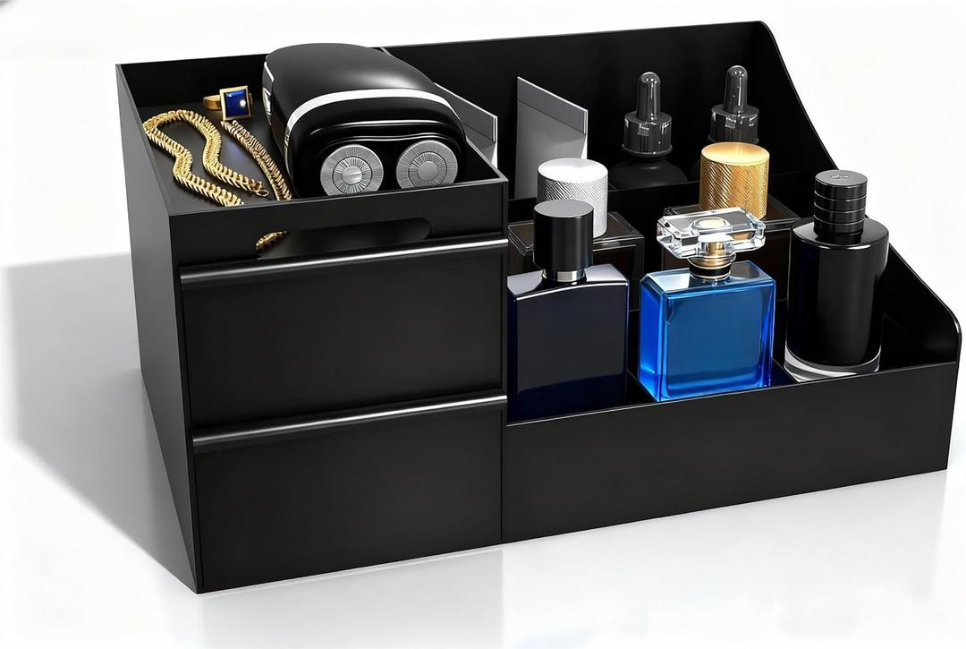 Pebblini Cologne Organizer for Men, Perfume Organizer, Cologne Stand for Bathroom Countertop, Dresser or Bedroom Storage, Gift for Men