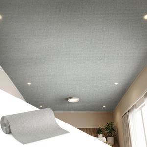 Nuanchu 1 Roll 1.64 x 32.81 ft Ceiling Tiles Peel and Stick, Covered 53.8 Sq. Ft, Waterproof Wall Panels Foam Peel and Stick for Ceil and Interior Wall Decor (Light Gray)