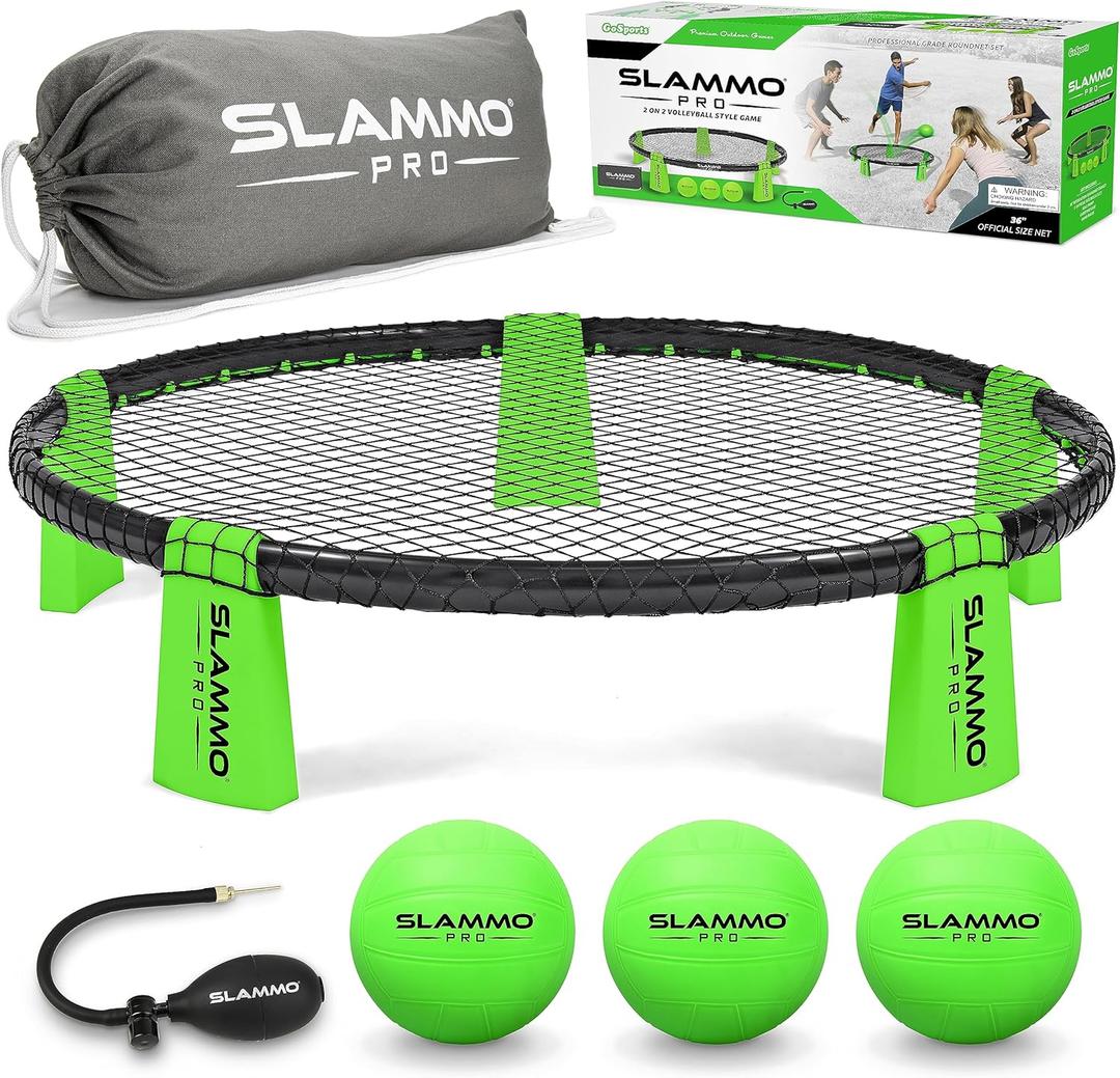 GoSports SLAMMO PRO Game Set - New and Improved PRO Set with 3 PRO Balls, Pump and Carrying Case