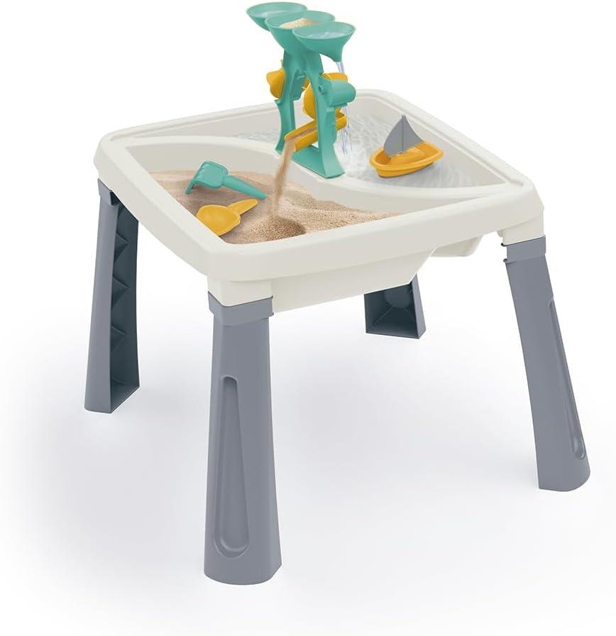 3-in-1 Activity Table: Sand, Water & Creativity - White, Green, Yellow - Play Accessories, Sensory Toy, Indoor/Outdoor, Toddlers & Kids Ages 2+