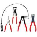 JANNO 4PCS Hose Clamp Pliers Set, Car Fuel Oil Water Hose Clamp Tool, Long Reach Wire Spring Pliers Remover Vice Grip for Automotive Coolant Radiator Heater