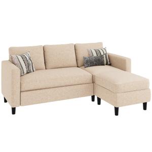 Walsunny 3-Seat L Shaped Small Sectional Couch Affordable Comfortable Sofa with Chaise