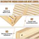 Colingmill 1 Pcs Decorative Return Air Vent Cover 32 x 8.5 x 3/4 Inch (30x6 Duct Opening) Natural Wood Modern Farmhouse Wall Vent Grille High Airflow Cold Air Return HVAC Cover for Wall Baseboard