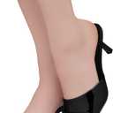 Shoe Land Women's Low Heels Stiletto Heeled Slides, Open Toe One Band Slip-On Heeled Mules Dressy Heeled Sandals for Prom, Party Wedding and Vacation