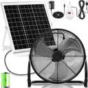 Hortsun 1 Set 12" 15600mah Solar Powered Floor Fan for Outside