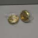 Pocket Door Lock with Key, Round Recessed Pocket Door Latch with Hidden Pull Ring, 2-3/8" Backset (1 Pack Gold)