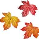 QSDGFH 3 Pcs Metal Wall Art, Metal Craked Maple Leaf with Hook Hanging Ornament for Livingroom Bedroom Wall Sculptures for Fall Holiday Indoor Outdoor 9.4 x 8.6inch