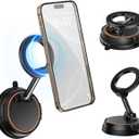 Vacuum Suction Cup Phone Mount,Hands-Free Magnetic Shower Cell Phone Holder,Adjustable Phone Suction Grip for Mirror/Car Dashboard/Gym,Compatible with MagSafe iPhone 16/15/14/13/12 (X20)