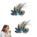 Hair Clip, Peacock Decoration 2pcs Peacock Hair Clip Carnival Party Hairpin Wedding Dance Party Accessory, Charming Headpiece Accessories for Women, Weddings, Parties
