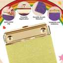10 Pcs Mini Glitter Clipboards 4 x 6 Inch Small Cute Acrylic Clip Boards Bling Pocket Clipboard with Gold Clip Colorful Notepads Memo Clipboard for Office Supplies Women Girl