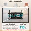 HCMOUNTING Corner TV Wall Mount Long Arm TV Bracket for 32-80 Inch TVs,Pre-Assembled Full Motion TV Mount with 30.12" Extension & Swivel Articulating Arm & Tilt,Max VESA 600x400mm,Holds up to 110 lbs