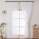 OWENIE Pinch Pleated Sheer Curtains 84 Inches Long 2 Panels Set for Bedroom Living Room, Soft Airy Light Filtering Sheer Privacy Curtains Drapes, White, 2Pcs, Each 60x84 Inch