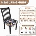 Stretch Dining Chair Seat Covers Set of 4,Dining Chair Slipcovers, Floral Printed Chair Covers,Soft Fabric Washable Upholstered Chair Seat Protector, No Rear Covers for Home Kitchen Dining Room (A-vintage Yellow Roses)