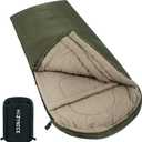 HiZYNICE Cold Weather Sleeping Bag 100% Cotton Flannel XXL for Adults Big and Tall,Free Compression Sack, 90" x 39" Right Zip