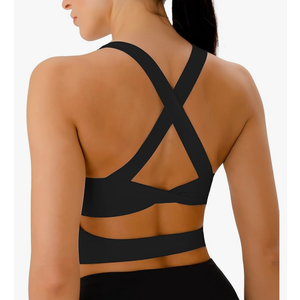 Sports Bras for Women Criss-Cross Back Padded Workout Tank Tops Medium Support Crop Tops for Women, Small