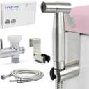 Handheld Toilet Bidet Sprayer for Toilet-Adjustable Water Pressure Control with Bidet Hose for Feminine Wash, Stainless Steel Brushed Nickel Cloth Diaper for Baby Wash (Stainless Steel, 1)