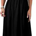 Women's Halter Neck Deep V-Neck Midi Dress with Built-in Bra Pockets Backless Tie Waist Sleeveless A-Line Dresses, S