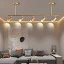 5-Light LED Track Lighting Kit Gold Track Light Flexibly Rotatable Light Head Modern Spot Lighting for Kitchen Living Room Dining Room Bedroom Closet Bar
