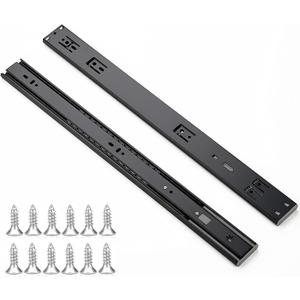 Ravinte 20 Inch Soft Close Drawer Slides 2 Pairs 4 Pack Black Full Extension Ball Bearing Drawer Glide Side Mount
