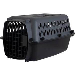 Petmate Pet Porter Dog Kennel 19", Dark Gray & Black, for Pets up to 10lbs, Made in USA