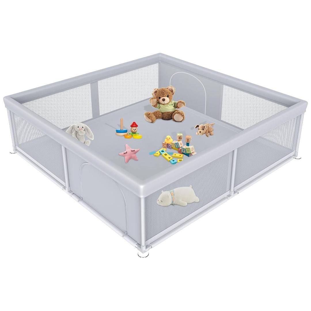 Extra Large Baby Playpen 7979 Inch, Playpen with 2 Zipper Door for Babies and Toddlers, Play Pen Pin Indoor Outdoor Baby Play Fence