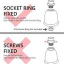 Aspen Creative 23655-60-2,Clear Wine Cup Glass Shade For Lighting Fixture.Size:4-3/4"D x 6-1/8"H,Center Hole:43mm. Set of 2.