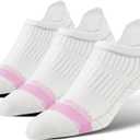 BRISIRA Coolmax Bamboo Viscose Women Compression Running Ankle Socks No Show Athletic Wicking Thick Cushioned Arch Support (8-10, 3 Pairs White)