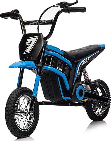 Garvee Kids Ride On Electric Dirt Bike,Kids All Terrain Electric Motorcycle,24V 350W Ride On Toy for Toddlers, Up to 14.5 MPH,Load 135 Lbs,Shock Absorption