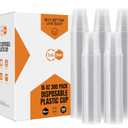 Turbo Bee 16 oz Clear Plastic Cups, 300 Count Disposable Party Cups for Beer, Soda & Iced Drinks, Bulk Cups for Barbecues & Large Gatherings