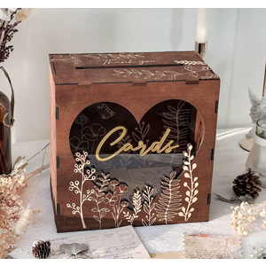 Wooden Card box, Wedding Gift Card Box Large Boxes for Wedding Birthday Bridal Shower Graduation Baby Shower Party