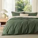 Bedsure Duvet Cover Oversized King Size - Soft Double Brushed Bedding Set for Kids & Adults, Zipper Closure, 3 Pieces, Includes 1 Duvet Cover (120"x98") & 2 Pillow Shams, NO Comforter, Olive Green