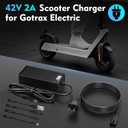 EVAPLUS UL Certified 42V 2A Fast Charger with 5 Type Plugs for 36V Lithium Batteries- Compatible with Pocket Mod, Sports Mod, Electric Scooters