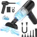 Handheld Vacuum Cordless Car Vacuum Cleaner High Power 150W 17000Pa 4-in-1 Mini Vacuum Cleaner and Air Duster 180 Rotable Handle with Led Light Portable Vacuum for Car, Home, Office, Black