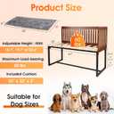 TIEBOLA Bedside Dog Bed 41"x18", Adjustable Height Metal Frame with Soft Cushion for Small Medium Dogs.
