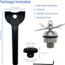 Wet Blade Assembly 104675 STM102R 1152 with Wrench Drive Socket Replacement for Vitamix Blender 500 4500 5000 5200 5500 6300 VM0102 VM0103 VM0104, Fits 64oz 48oz 32oz Standard Container