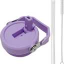 Replacement Tumbler Lid for Stanley IceFlow 20 oz 30 oz Flip Straw Lid with Reusable Straw,Cleaning Brush (Purple, 20oz & 30oz)