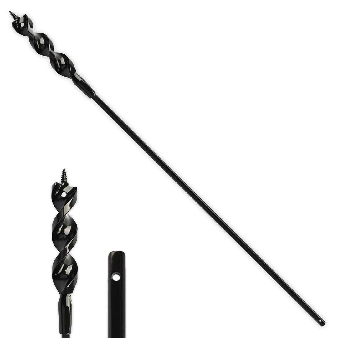 Flexible Installer Drill Bit 1/2 Inch x 54 Inch, Wire Pulling and Fishing, Auger Head Installer Drill Bit, Fish Bit for Pulling Wires in Walls Ceilings and Sidewalks, 1/4" 3-Flat Anti-Slip Shank