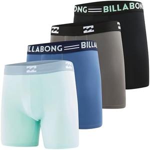 Billabong Mens Underwear 4 Pack Microfiber Performance Boxer Briefs for Men, Size S