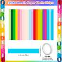 TaoBary 2000 Sheet Paper Chain Garland Strip 1.8/3.15x10 Inch, Construction DIY Craft Paper Chain for Classroom Home Holiday Party Decor Supplies with Double Sided Tape (1.77x9.84 Inch, Rainbow Color)